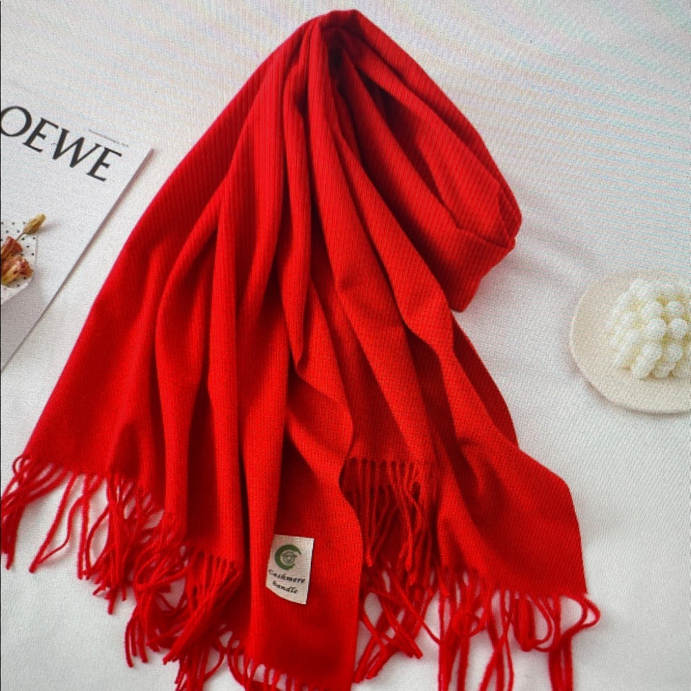 Chic Red Scarf by Cashmere Made